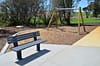 Gray Outdoor Steel Frame with Wood Bench